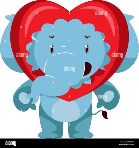 Elephant In Love Illustration Vector On White Background Stock Vector