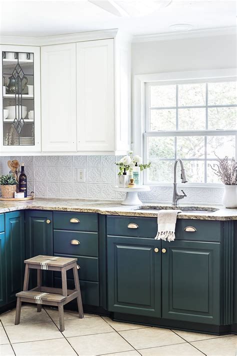 A Quick Kitchen Refresh Featuring Painted Green Kitchen Cabinets Using
