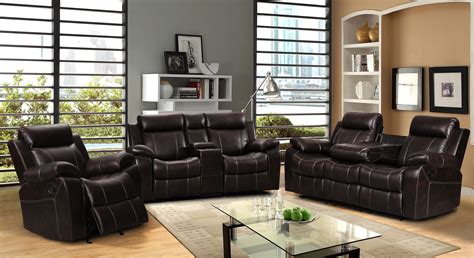 Dark Brown Leather Air 3 Pc Reclining Sofa Living Room Set