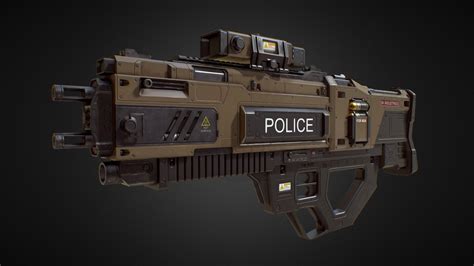 Pbr Assault Rifle From Sci Fi Weapon Pack 3d Model By Dmitrii