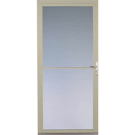 Pella Montgomery Poplar White Full View Aluminum Storm Door With