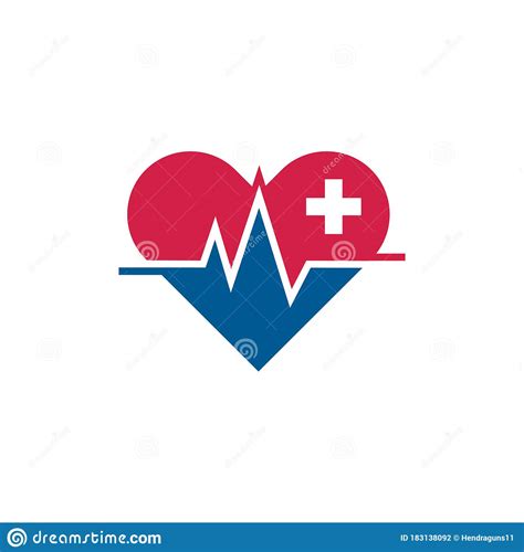 Heart Medical Logo Design Healthcare Medicine Icon Illustration Stock