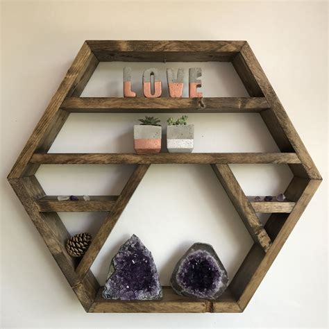 Pin By Laura Cole On Special Crystal Homes Display Shelves Hexagon