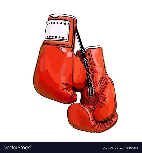 Red Boxing Gloves Royalty Free Vector Image Vectorstock