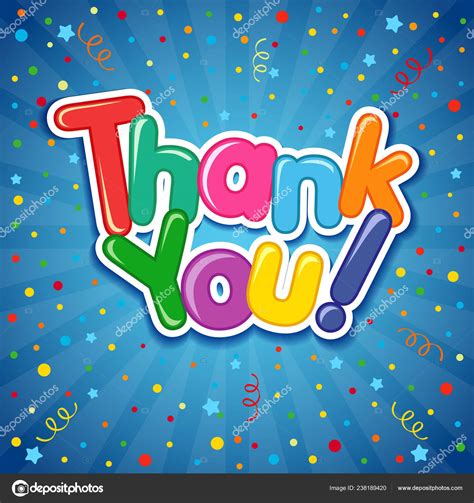 Thank You Inscription Colorful Confetti Background Lettering Thank You
