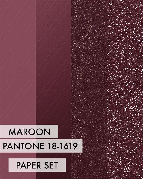Pantone 18 1619 Maroon Spring 2016 Color Pairings Set 08 Etsy