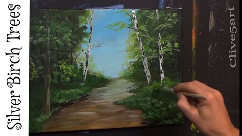 Easy Birch Tree Acrylic Painting Youtube