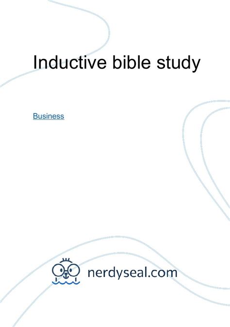 Inductive Bible Study 808 Words Nerdyseal