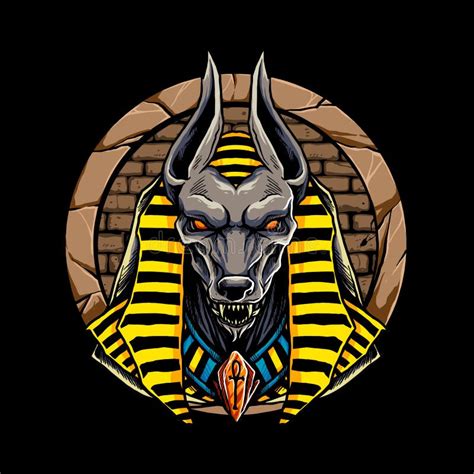 Anubis Lord Egypt Mythology Character Design Stock Vector