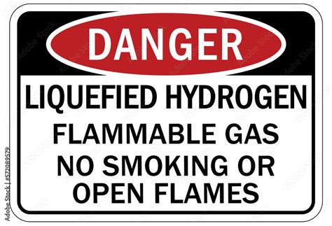 Hydrogen Chemical Warning Sign And Labels Liquefied Hydrogen Flammable