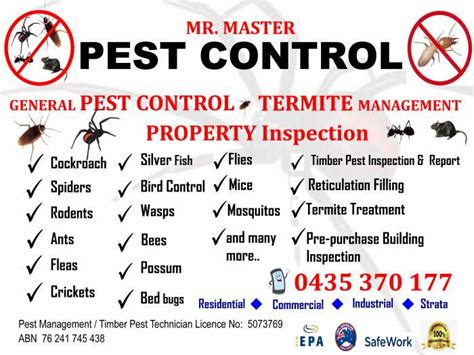 Contact Mr Master Pest Control