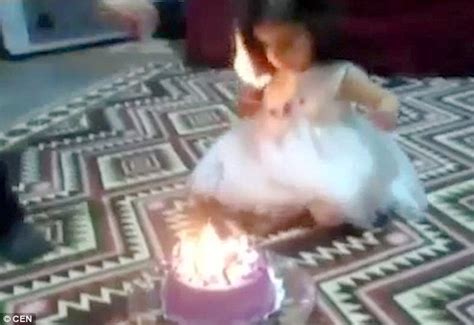 Turkish Girls Hair Catches Fire As She Tries To Blow Out Birthday