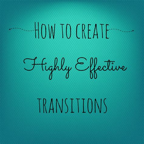 How To Create Highly Effective Transitions Fairy Dust Teaching