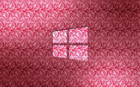 Windows 10 glass logo on pink pattern wallpaper - Computer wallpapers ...