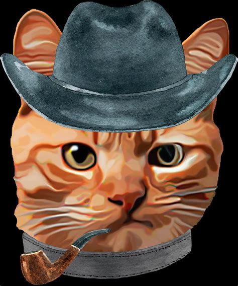 Cat Kitty Kitten In Clothes Pipe Cowboy Hat Digital Art By Trisha Vroom