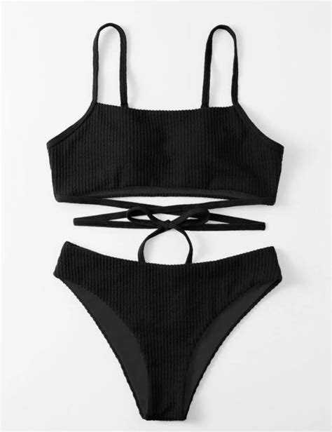 Black Criss Cross Bikini Womens Fashion Swimwear Bikinis