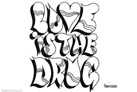 Love Graffiti Coloring Pages Coloring Pages