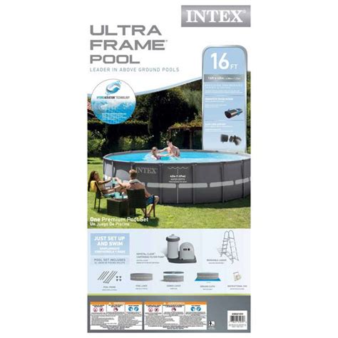 Intex 16 X 48 Inch Ultra Frame Swimming Pool Set With 1500 Gph Krystal