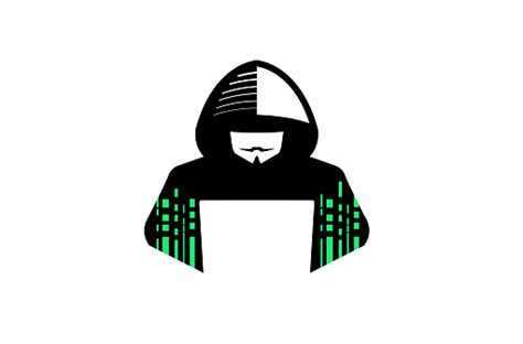 Creative Black Hidden Hacker Computer Logo Stock Illustration