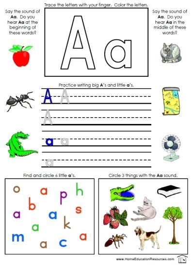 Free Printable Full Color Alphabet Page Letter Aa From