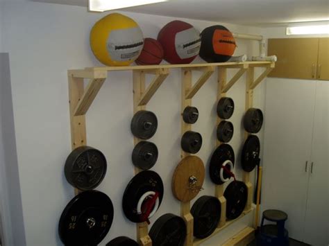 Wall mounted weight plate rack (diy bumper plate storage rack) garagepegs.com if. DIY Plate Tree/Rack | Diy home gym, Diy gym, No equipment workout