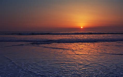 Wallpaper Sunlight Sunset Sea Shore Reflection Sky Beach