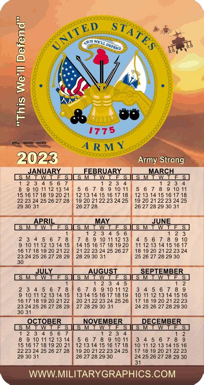 Calendar Magnets Military Graphics