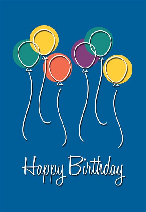 Free Printable Birthday Balloons Greeting Card Happy Birthday