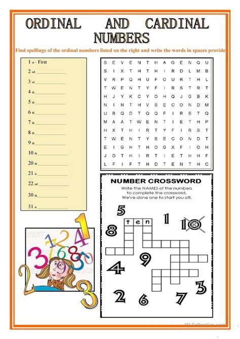 Ordinal And Cardinal Numbers English Esl Worksheets For Distance