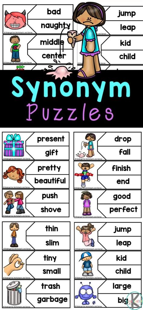 Children Are Going To Love These Unique And Fun Synonym Puzzles This