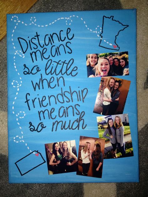 Friends are to be cherished, and finding them a cool christmas gift should be a top priority for every bestie this year! Distance canvas for a friend … | Birthday diy gifts ...