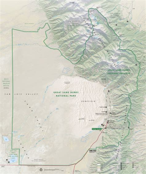 Great Sand Dunes National Park And Preserve Map Hooper Colorado Mappery