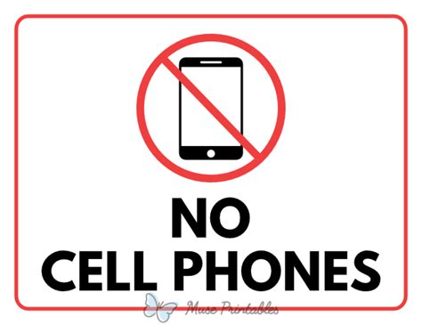 Printable No Cell Phones Sign