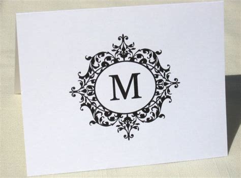 Elegant Monogram Note Cards Custom Stationery By Delightfuldaisy 925