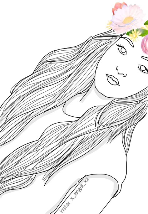 Girl Art Draw Drawing Tumblr Snapchat Filter Flowercrow