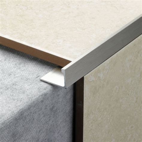 Tile Rite L Shape Tile Trim 2 4m X 10mm Stainless Steel Effect