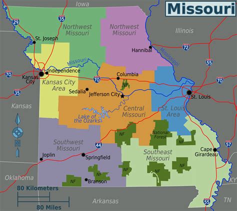 Regions Of Missouri Map Time Zones Map