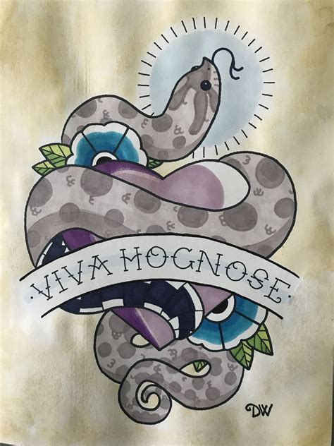 Viva Hognose ˜western Hognose 8x10 Watercolor Markers And Colored