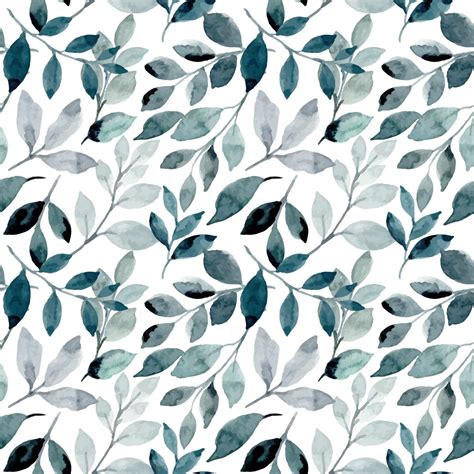 Soft Green Leaves Watercolor Seamless Pattern Background Wallpaper