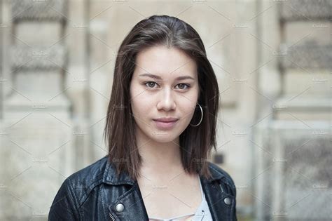 Portrait Of A Beautiful Young Half Asian Girl People Images