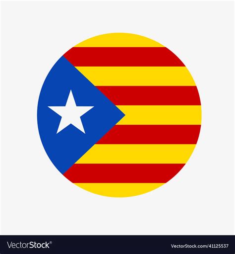 Catalonia Flag In Circle Area In Spain Royalty Free Vector