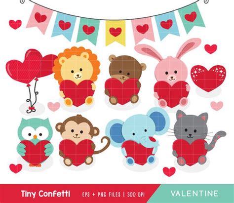 Valentines Animal Cliparts Clip Art Library
