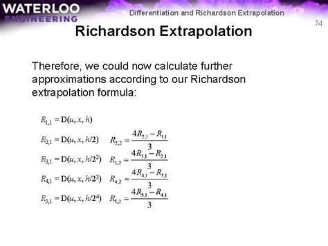Differentiation And Richardson Extrapolation Douglas Wilhelm Harder M