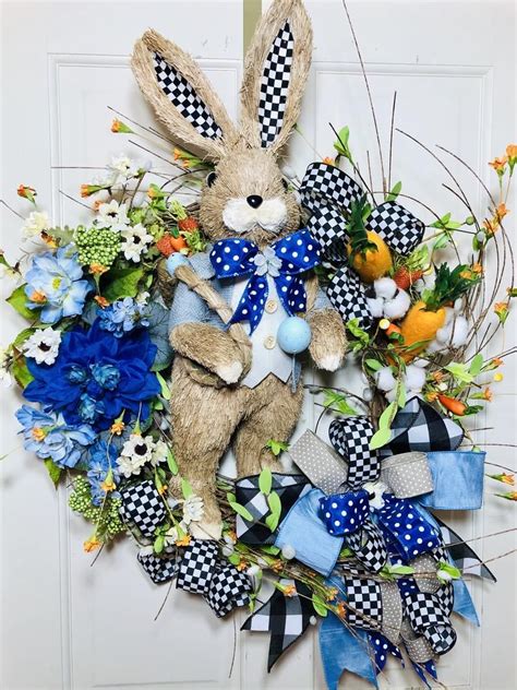 Easter Bunny Wreath Rabbit Wreath Bunny Wreath Sisal Bunny Etsy