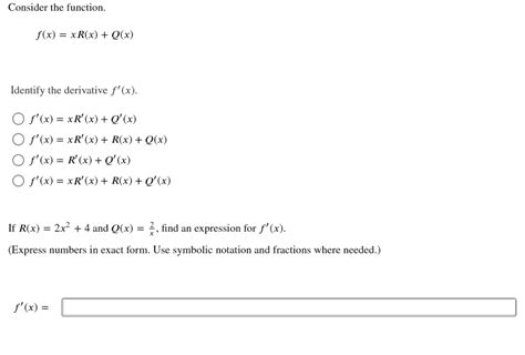 solved consider the function f x x r x q x identify