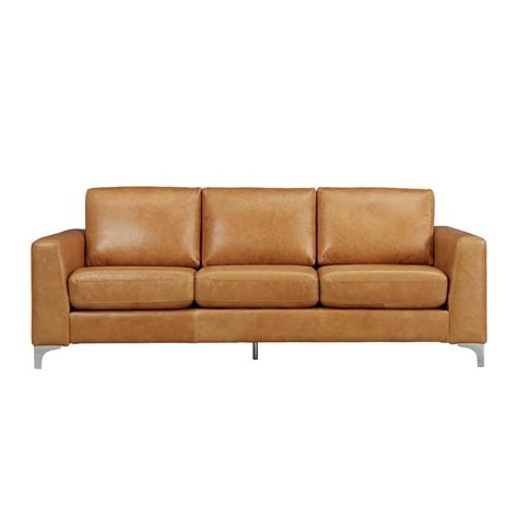 Shop wayfair for the best caramel leather chair. HomeSullivan Russel 1-Piece Caramel Leather Sofa-40E938CM ...