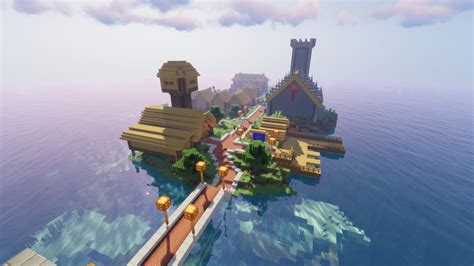 Tapety Minecraft Ostrov Vesnice Shadery Videohry Pc Herní