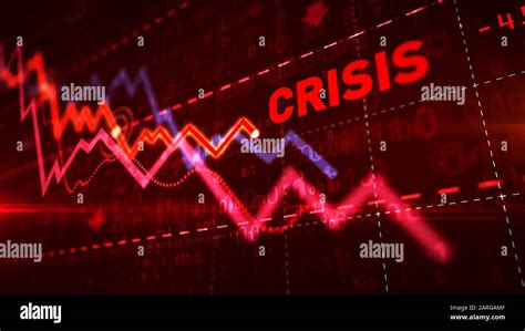 Stock Markets Down Chart On Grid Background Abstract Concept Of