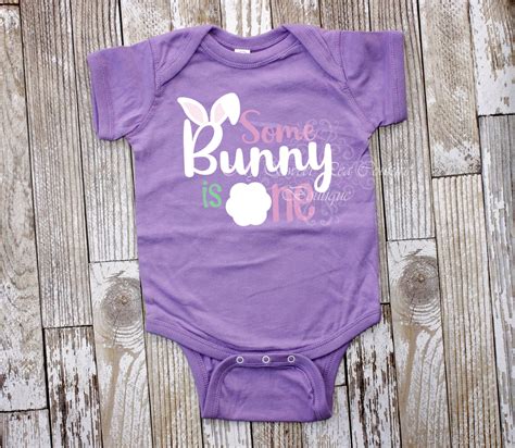 Some Bunny Is One Birthday Bunny First Birthday Shirt Easter Birthday