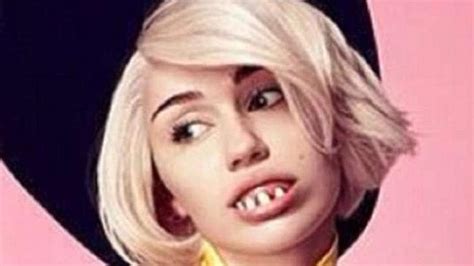 False Teeth And Nipple Pasties Miley Cyrus Debuts Strange